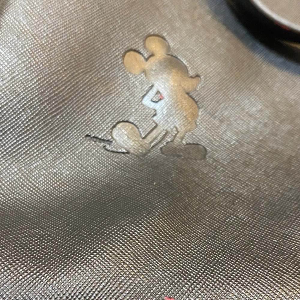 Disney Mickey Mouse Black Leather Tote Bag